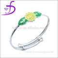 Wholesale 925 Sterling Silver Jewelry Leaf Shaped Kids Silver Jewelry Bangle
